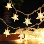 6M 40Led Lights Outdoor Decoration String Lights Christmas Tree Home Window Decor Holiday Lighting Star Light Strings 3