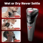 PHILIPS S1113 Electric Shaver USB Charge Stainless Steel PowerCut Blade Razor Triple Floating Head Men Fast Shave Beard Trimmer 5
