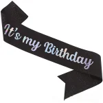 This Is My Birthday Sash for Women Girl  Ribbon Birthday Queen Double Cloth Material Birthday Party Decoration Supplies 5