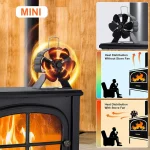 Mini 6 Blades Fireplace Fan Heat Powered Stove Fan Wood Log Burner Eco Quiet Hot Air Fan Heater Home Efficient Heat Distribute 3
