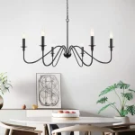 Retro Loft Living Room Chandelier Lighting E14 Vintage American Style Black/Gold Ceiling Chandelier Household Dining Room Light 4