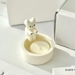 Kitten Candle Holder Cute Cat Candlestick Creative Aromatherapy Candle Holder Durable High Tempe Cartoon Candlestick Decoration 6