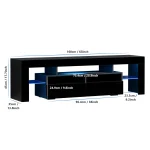 71IN LED TV Stand for 75/70/65 inch TV Modern Black Stand for Living Room with Storage Drawers High Gloss TV Cabinet 6