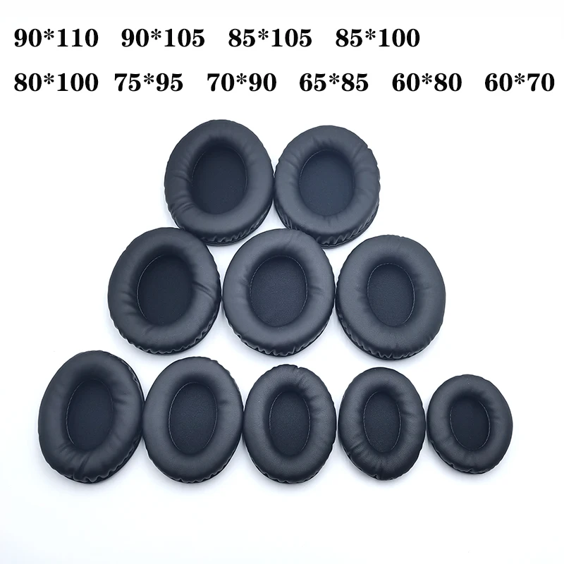 Oval Ear Pads For Headphones Covers Sponge Leather Foam Cushion 60*70 60*80 65*85 70*90 75*95 80*100 85*100 85*105 90*105 90*110 Oval Ear Pads For Headphones Covers Sponge Leather Foam Cushion 60*70 60*80 65*85 70*90 75*95 80*100 85*100 85*105 90*105 90*110