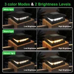 Outdoor Solar Post Cap Lights 3 Modes Fence Light Solar Powered Waterproof Gate Light For 4 Inch Wood Posts Yard Garden Outside 2