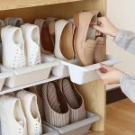 Simple Modern Nordic Style Vertical Economy Slippers Rack Space Organizer Plastic Shoe Cabinet Home Hotel Shoes Holder Storage 2