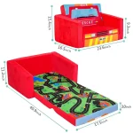 Kids Sofas Childrens Sofa Bed Babys Upholstered Couch Sleepover Chair Flipout Open ReclinerRed Fire Truck 2