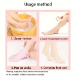 2 Pack Moisturizing Silicone Gel Socks for Dry Cracked Feet Nourishing Skin Lubricating Foot Care Massage Socks 4
