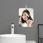 Bathroom Anti Fog Mirror Fogless Acrylic Shower Mirror with Wall Hook Portable Vanity Mirror for Men Shaving Women Makeup Travel 6