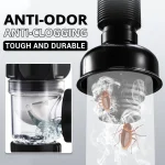 Flip Top Anti-Odor Drain Pipe Set Kitchen Sink Drain Retractable Deodorizing Filter Flexible Downspout Bathroom Anti Clogging 3