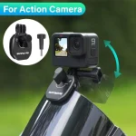Motorcycle Windshield Mount Clamp Aluminum Clip For GoPro 13 12 Insta360 Go Ultra For DJI Osmo Nano/360/Action 6 5 Pro Pocket 3