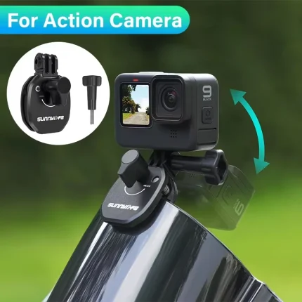 Motorcycle Windshield Mount Clamp Aluminum Clip For GoPro 13 12 Insta360 Go Ultra For DJI Osmo Nano/360/Action 6 5 Pro Pocket 3