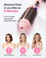 Thermal Brush Blowout Boost 1.5 inch Heated Round Brush for Blowout Look Dual Voltage Negative Ion Technology 6 Temperature Mode 2