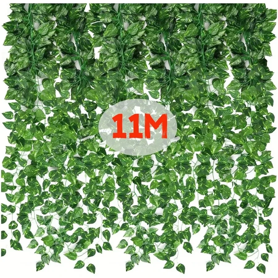 4.4/11M Artificial Plant Green Ivy Leaf Garland Fake Plant Creeper Hanging Vine Outdoor DIY Garden Wall Wedding Party Home Decor 4.4/11M Artificial Plant Green Ivy Leaf Garland Fake Plant Creeper Hanging Vine Outdoor DIY Garden Wall Wedding Party Home Decor