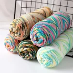 2 PCs Colorful 5-strand Dyed Milk Cotton Baby Sweater Yarn Self Woven Scarf Medium Thick Handmade DIY Woven Crochet Material Bag 3