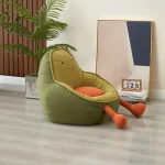 Designer Avocado Cartoon Kids Sofa Bean Bag Chair Single Seat Children Armchair Toddler Plush Nursery Playroom Balcony Green 2