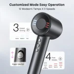 Electric High Speed Hair Dryer 120000RPM Brushless Negative Ions Blow Dryer 1600W Super Powerful Wind Lownoise Salon HairDryer 3