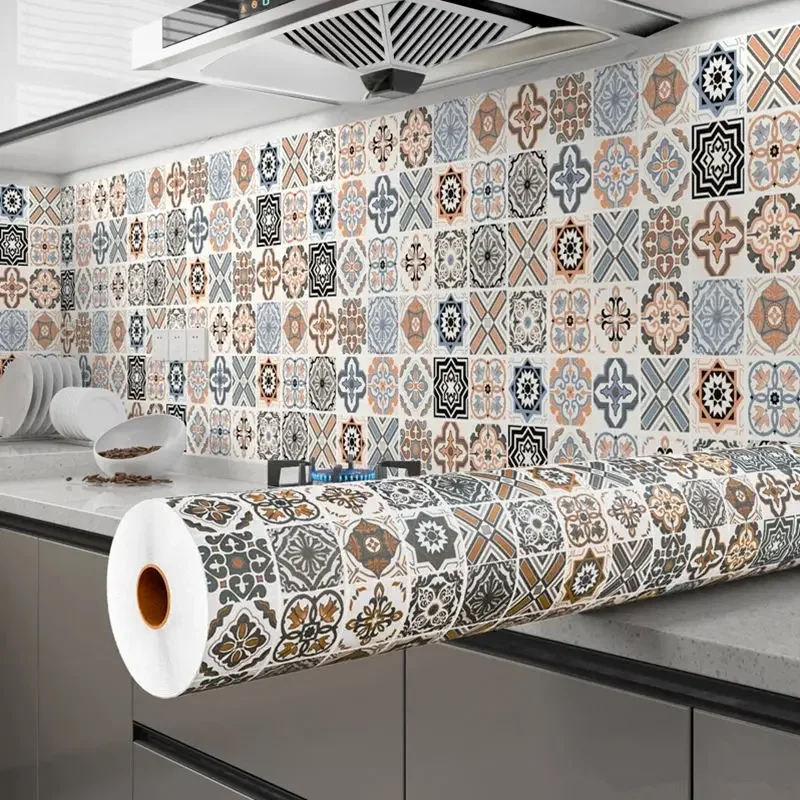 Tile 3D Waterproof Cabinet Wallpaper Home Decor Furniture Vinyl Wall Self Adhesive PVC Wallpaper Kitchen Cabinet Door Sticker Tile 3D Waterproof Cabinet Wallpaper Home Decor Furniture Vinyl Wall Self Adhesive PVC Wallpaper Kitchen Cabinet Door Sticker