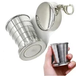 Portable Stainless Steel Folding Cup Telescopic Mug for Tea Camp Utensils Tableware Folded Cup Outdoor Camping 75ml/150ml/250ml 3