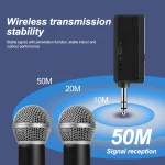 Wireless Microphone UHF Fixed Frequency 2 Channels Handheld Mic Micphone For Party Karaoke Professional Church Show Meeting 6