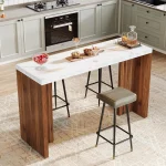 LITTLE TREE Home Bar Unit, 55.12-Inch Bar Table, Modern Freestanding Mini Bar for Home Kitchen, Living Room, Balcony, Basement 4