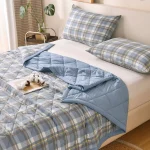 Summer Thin Comforter Soft Air-Conditioned Four Season Comforter Machine Washable Single Double Blanket Ultrasonic Quilted Quilt 3