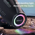 Zealot-S97 80W high power bluetooth speaker portable RGB colorful light waterproof wireless subwoofer 360 stereo surround TWS FM 3
