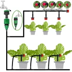 Micro Drip Irrigation System Portable 20M Automatic Watering with Adjustable Drippers Misting Watering Kits Garden Hose 2