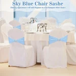 100 Pcs Spandex Chair Sashes with Crown Buckle Slider Stretch Chair Bands Cover Ties for Wedding, Banquet, Gala, Corporate Event 6