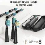 Fairywill FW507 Electric Sonic Toothbrush USB Charger Tooth 8Brush Replacement Waterproof Electronic Toothbrush with Travel Case 4