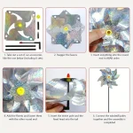 1pcs Bird Repeller Pinwheels Reflective Sparkly Scarecrow Pinwheel Windmill Spinner for Garden Lawn Yard Decor Keep Birds Away 3