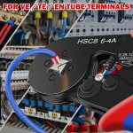 HSC8 6-4A Crimping Tool 0.25-10mm for Ferrule Tubular Terminals ² 23-7AWG Ferrule Crimping Clamp Set Wire Head Electrician Tools 4