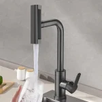 Stainless Steel Kitchen Faucet, Hot and Cold Mixing Tap, 4-Spray Modes Kitchen Faucet (Suitable for Farmhouse Kitchens, RVs, Lau 3
