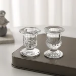 Glass Candle Holder Novelty Nordic Decor Candlestick Romantic Candle Stand Desk Accessories Wedding Centerpieces Ornaments Gifts 2