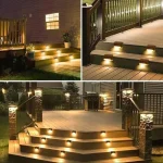 32/24/16/12/8/4Pcs Solar Deck Lights Outdoor Waterproof LED Fence Lights Garden Step Lamp for Patio Stairs Railing Pathway Step 3