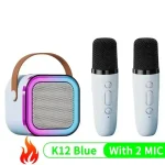K12 Wireless Bluetooth Speaker with 2 Microphone RGB Portable Music Player Karaoke Machine for  Family Singing Children's Gifts 2