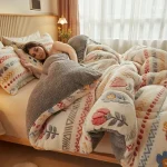 Winter Bedding Thick Quilt Blanket Thickened Warm Flannel Fleece Comforter for Cold Nights Set Bed Duvets Quilts the Blankets 5