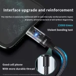 240W USB Type C Super Fast Charging Cable For iPhone Samsung Huawei Xiaomi LED Digital Display Nylon USB C Charger Data Cord 6