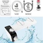 Bidet Toilet Seat Attachment Non-Electric Self-Cleaning Dual Nozzles Wash Hot Cold Mixer Water Lady Bathroom Accessories Sprayer 3
