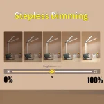 LED Desk Lamp 3 Levels Dimmable Touch Night Light USB Rechargeable Eye Protection Foldable Table Lamp For Bedroom Bedside Desk 2