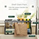 Kitchen stainless steel shelf, sponge drain rack, sink drainage rack, dishwashing supplies, dishcloth storage, drainage rack 4