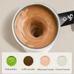 Automatic Stirring Cup Rechargeable Portable Coffee Electric Stirring Stainless Steel Mixer Rotating Magnetic Self Stirring Mugs 4