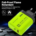 120W USB C 2Ports Charger Kit Green Wall Plug EU/US Adapter Fast Charging For iPhone iPad Samsung Xiaomi USB Type C Data Cables 4