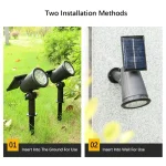 Solar LED Spotlight for Outdoor Garden Landscape Lighting Waterproof Solar Powered Spot Lights for Garden Lawn Yard Walkway 4