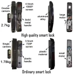 Wifi Tuya APP Face Recognition Smart Door Lock With Camera Video Call Voice Intercom Digital Door Lock Automatic Door Lock 5