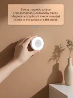 Energy Saving Led Touch Sensor Night Lights USB Rechargeable Magnetic Wall Light Room Aisle Bedroom Round Portable Night Lamp 2
