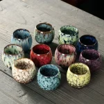Japanese Style Ceramic Tea Cup Kiln Transformation Espresso Cup Porcelain Kung Fu Teacup Pottery Coffee Mug Wine Drinkware