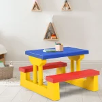 Kids Picnic Table Set W/Removable Umbrella Indoor Outdoor Garden Patio 3