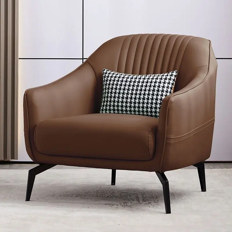 Scandinavian light luxury single sofa chair living room home bedroom leisure chair designer fabric sofa lazy small household Scandinavian light luxury single sofa chair living room home bedroom leisure chair designer fabric sofa lazy small household