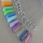 Nail Display Sticks Nail Swatch False Nail Tips Nail Gel Polish Practice Clear Natural Colors Display Board for Nail Art Tools 3